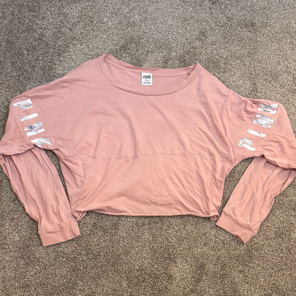 Victoria's Secret Pink Long Sleeve Cropped Top